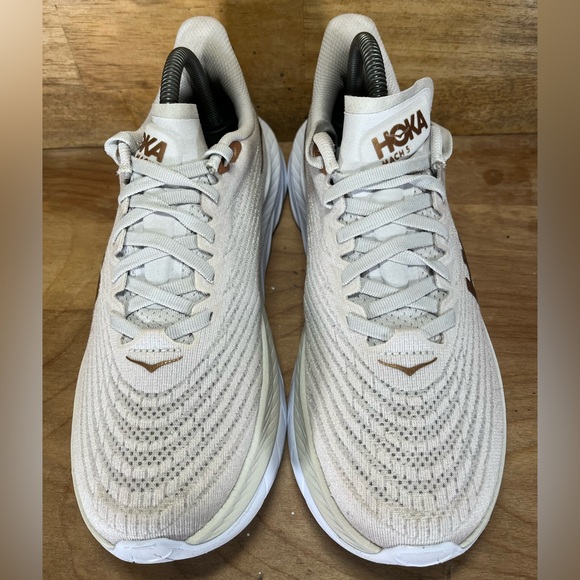 Hoka One One Mach 5 LIGHTWEIGHT Womens Sz 9 Running Shoes Sneakers White Copper - Picture 3 of 12